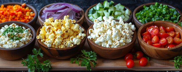 Foto tener una maratón de películas con bocadillos saludables como fondo