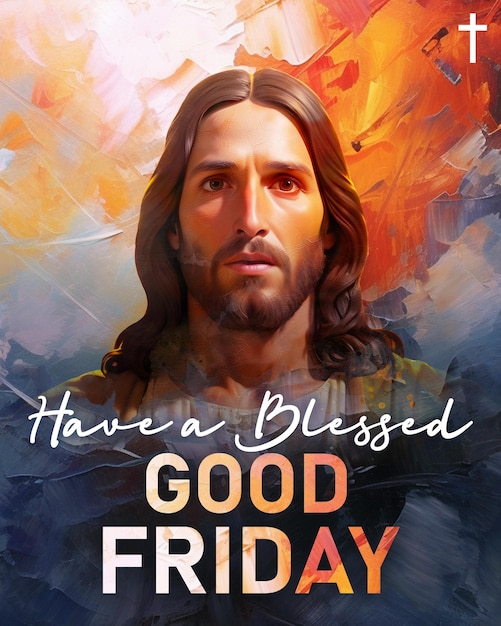 Tenha um Blessed Good Friday Flyer Post nas Mídias Sociais