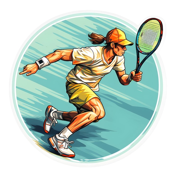 Tennis-Spieler-Illustrationsdesign in moderner und minimalistischer Flachvektor-Stilkunst