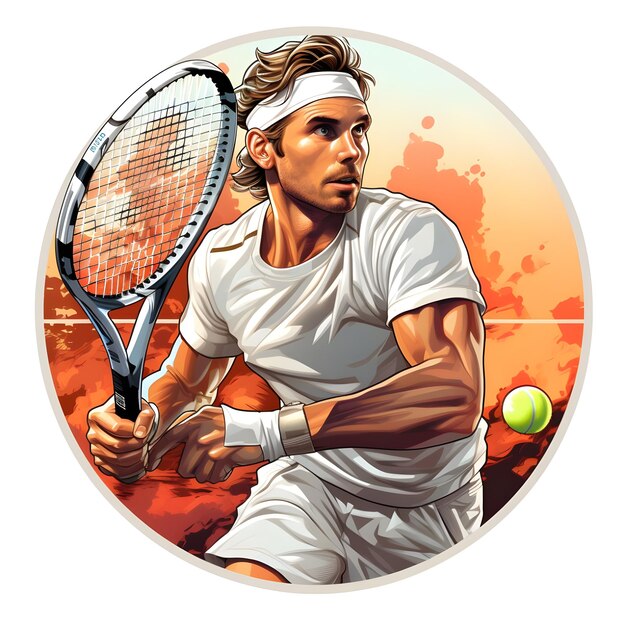 Tennis-Spieler-Illustrationsdesign in moderner und minimalistischer Flachvektor-Stilkunst