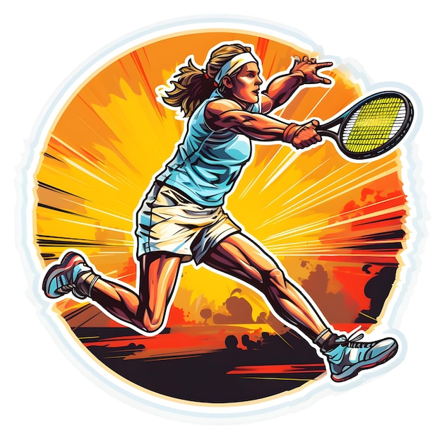 Tennis-Spieler-Illustrationsdesign in moderner und minimalistischer Flachvektor-Stilkunst