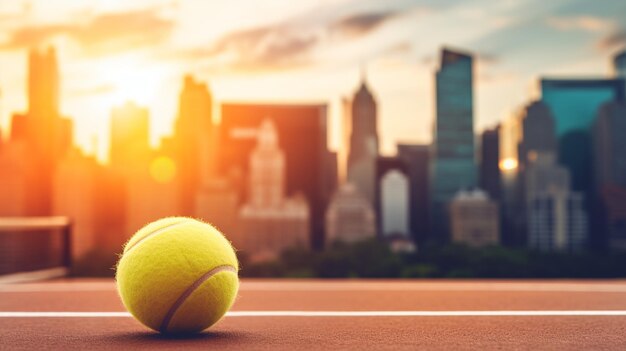 Tennisball auf dem Platz von New York City