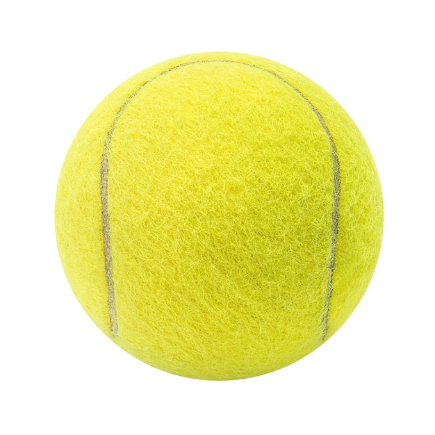 Tennisball isoliert auf weißem Hintergrund mit Beschneidungspfad