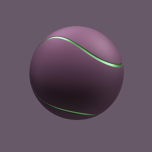 Tennisball Sportball isoliert über dunkellila Hintergrund Lila Tennisball mit grünem Chrom