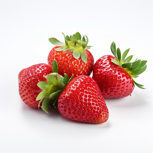 Tentación deliciosa Fresas atractivas en blanco