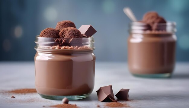 Tentación dulce Día nacional de la mousse de chocolate con una deliciosa mousse de Chocolate en frasco