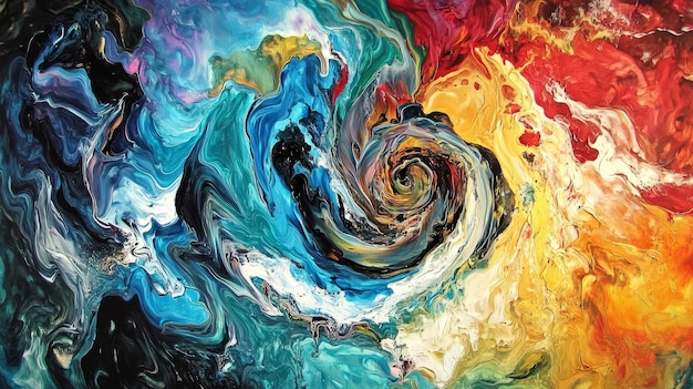 Teoria do Caos em Arte Abstracta de Cor Inspirada em Padrões Giratórios