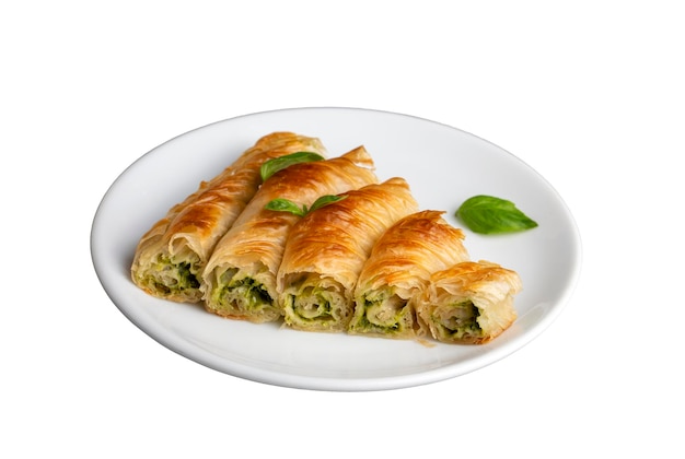 Tepsi Boregi turco Borek redondo Pasta de bandeja nome turco rulo borek