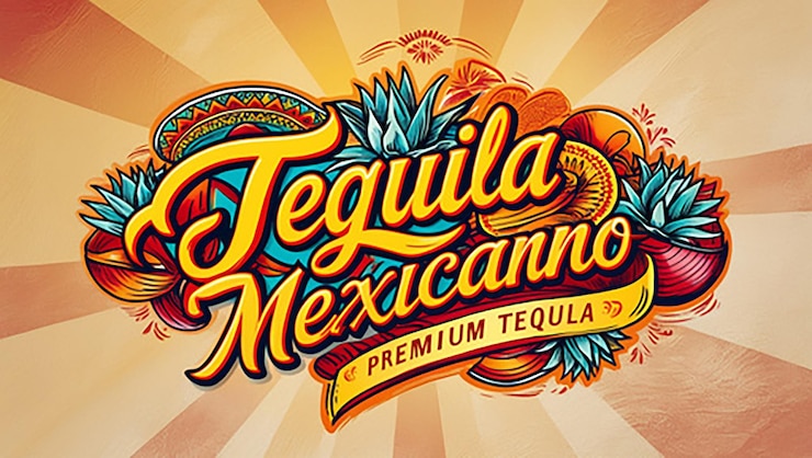 Foto tequila mexicano un diseño de logotipo colorido
