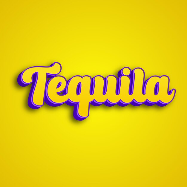 Foto tequila typographie 3d-design gelb rosa weiß hintergrundfoto jpg.