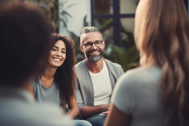 Terapeuta profissional que dirige um grupo