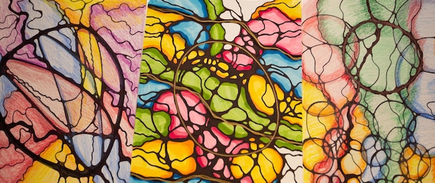 terapia de arte de desenho neurográfico colorido usando desenho foco seletivo