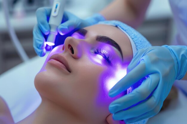 Foto terapia de microcorrentes para beleza e cuidados com a pele em salões