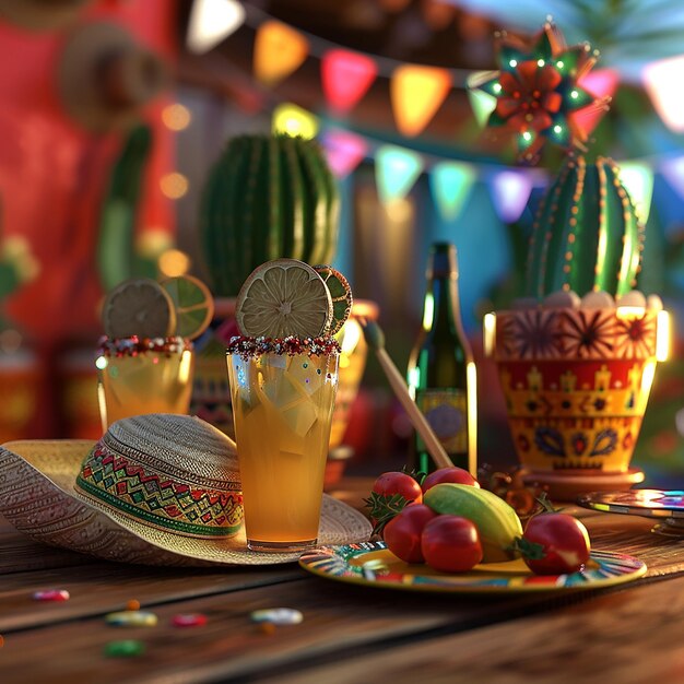 Foto tercera foto renderizada de cinco de mayo