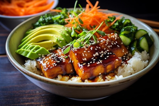 Teriyaki de vegetais Donburi Bliss