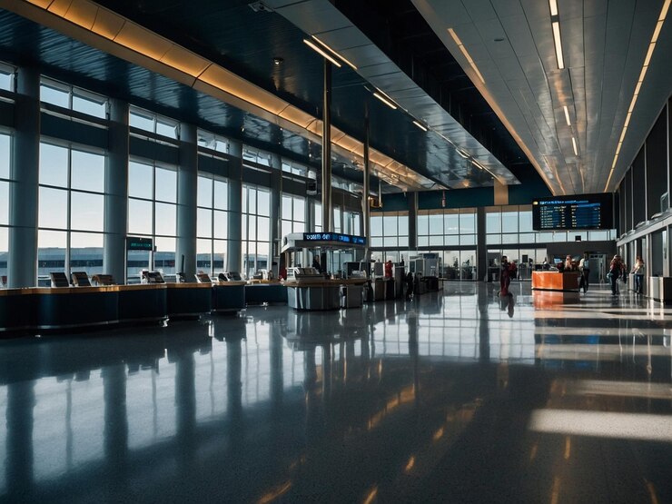 Foto una terminal con un letrero que dice aeropuerto