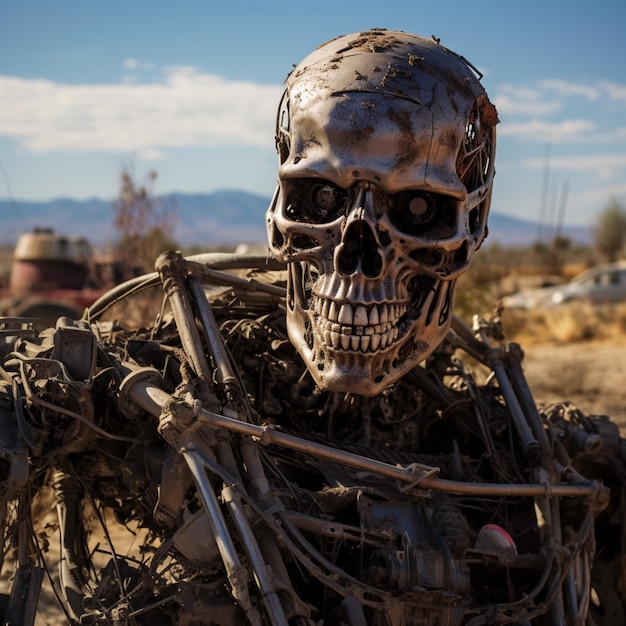 Terminator deserto cinematográfico conflito escalar Ai gerado arte