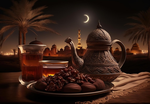 Termine auf Tisch Ramadan-Werbedesign