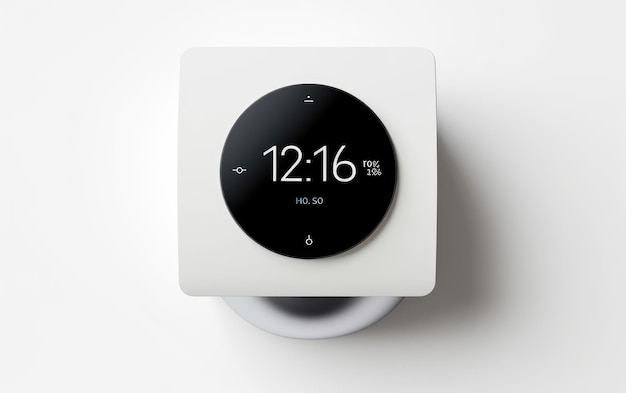 Foto termostato digital inteligente isolado em fundo branco