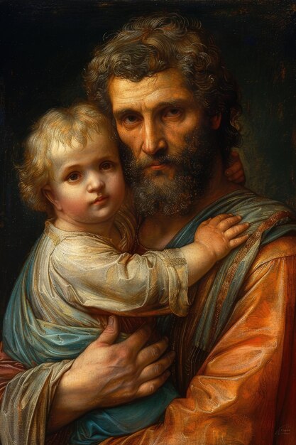 La ternura de San José, un conmovedor retrato del amor paterno y la guía compartida entre los santos.