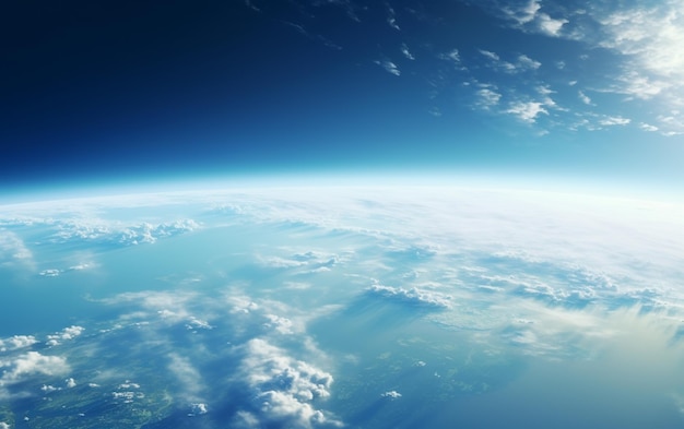 Terra com superfície geográfica realista e atmosfera de nuvem 3D orbital