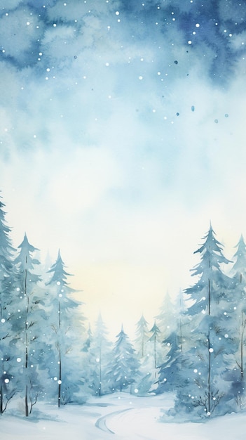 Foto terra das maravilhas de inverno detalhe mínimo fundo aquarela