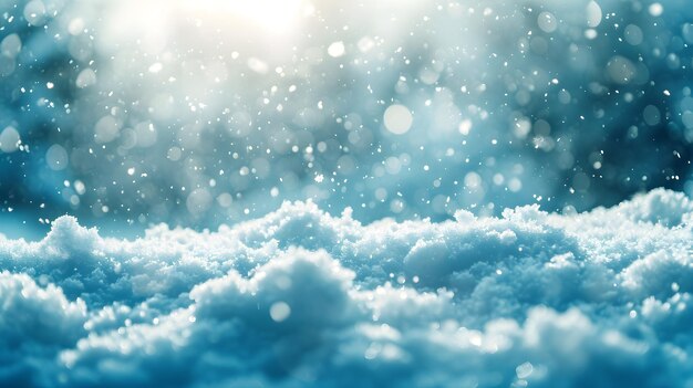 Terra das Maravilhas de Inverno Textura de Neve Azul Criando um Fundo Frio IA Gerativa