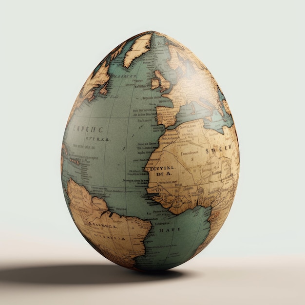 Terra em forma de ovo na IA generativa de fundo branco