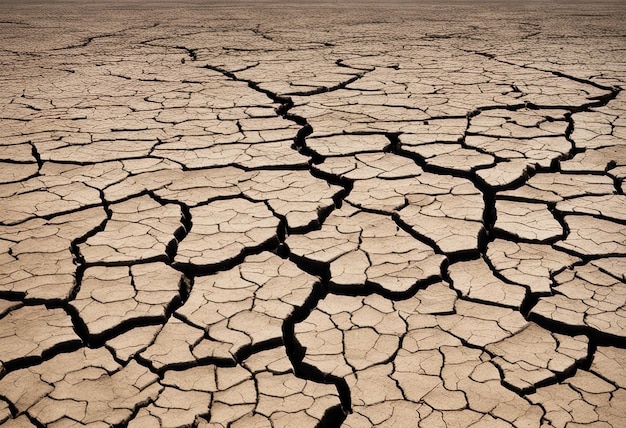 Terra seca e rachada Aquecimento global