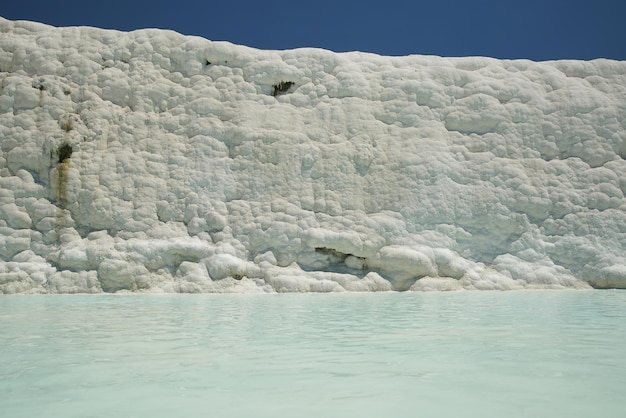 Terraço de travertino em Pamukkale em Denizli Turkiye