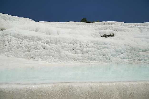 Terraço de travertino em Pamukkale em Denizli Turkiye