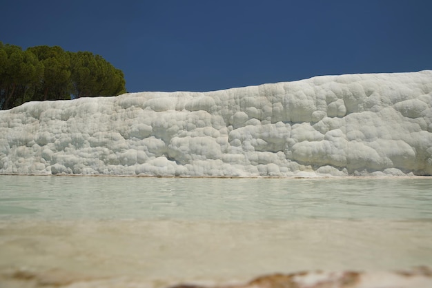 Terraço de travertino em Pamukkale em Denizli Turkiye