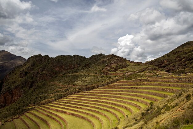 Terraços agrícolas em pisac, peru