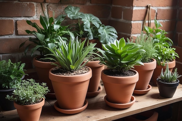 Foto terrakotta-garten im innenraum