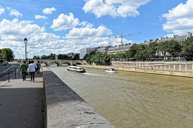 Terraplén de París de verano del Sena