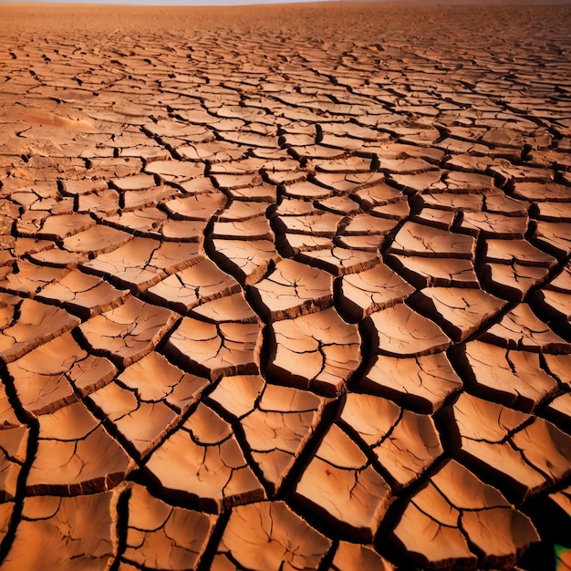 Foto terras agrícolas secas e rachadas secas após a seca