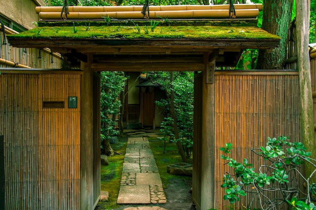 Terras famosas da cerimônia do chá dos edifícios históricos de Japão Tokyo Ueno