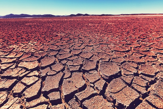 Terras secas no deserto