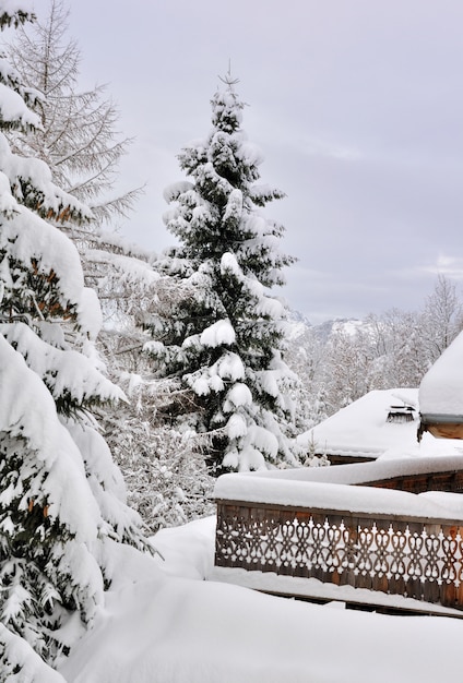 Terrasse nach Schneefall