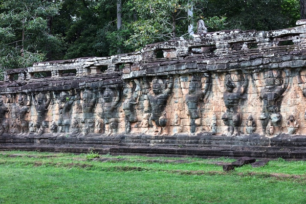 Terrasse von Elefanten im Komplex Angkor Thom in Kambodscha