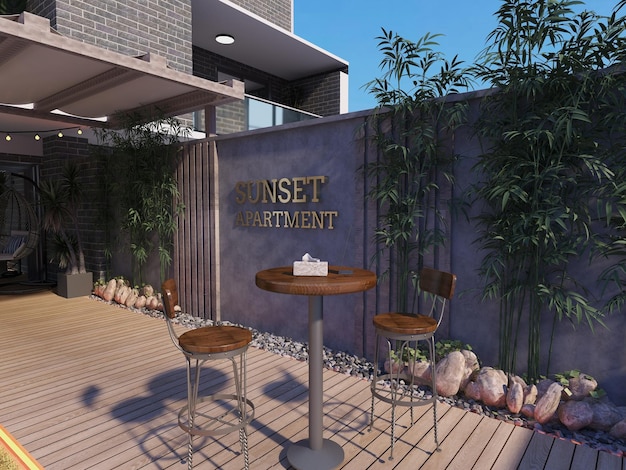 terraza de casa con vistas al mar estilo moderno