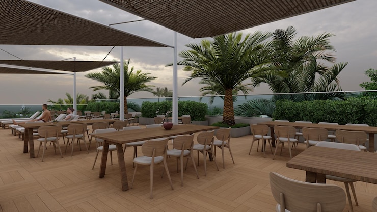 Terraza comedor con pérgola