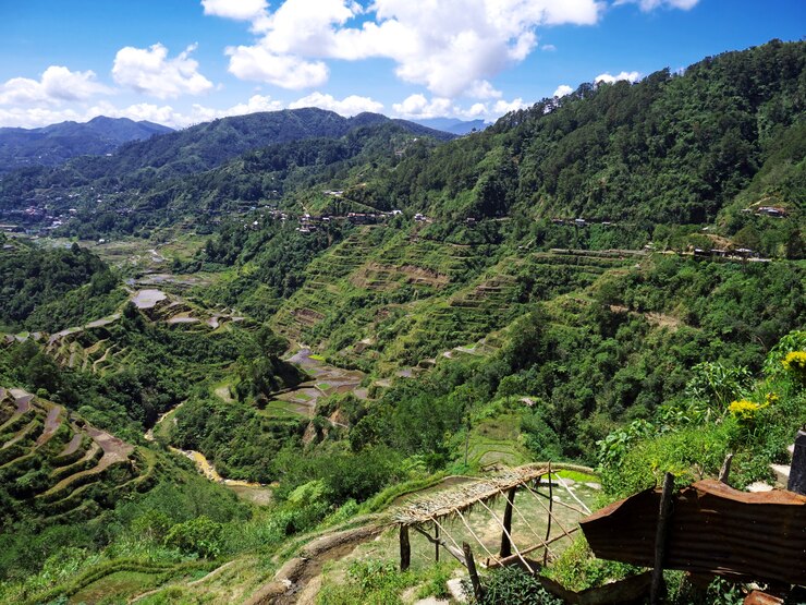Foto las terrazas de arroz en banaue filipinas
