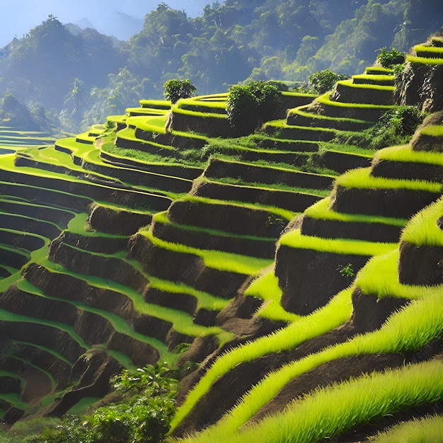 Las terrazas de arroz son un lugar popular para que los turistas visiten.
