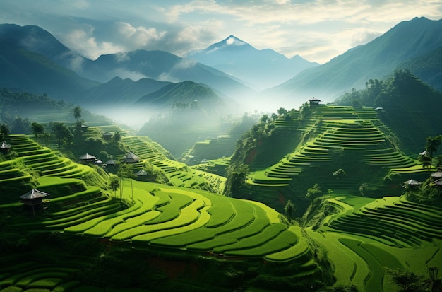 las terrazas de arroz en Vietnam