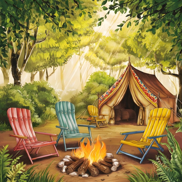 terreno de acampada en verano