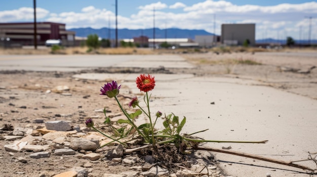 Foto un terreno desolado ahogado por la maleza y la negligencia