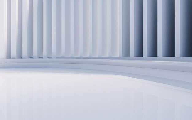 Terreno vacío con estructura geométrica creativa de fondo renderizado en 3D