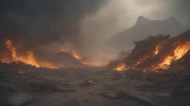 Terrenos baldíos debido a la erupción volcánica