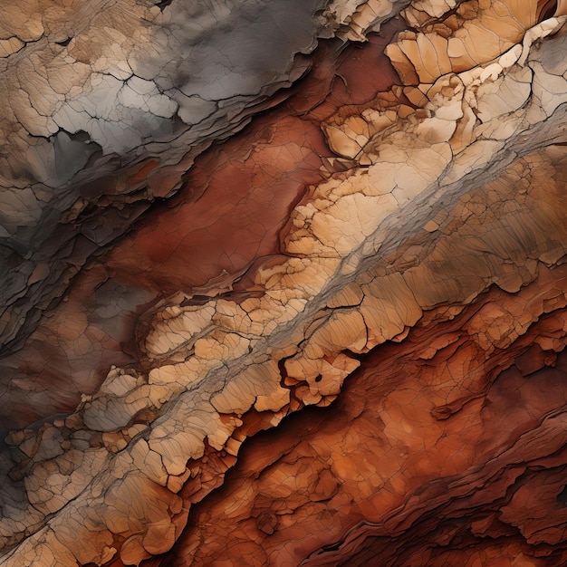 Terrenos terrosos abstractos convergen en una exhibición ingeniosa. Las texturas naturales emulan paisajes con IA.